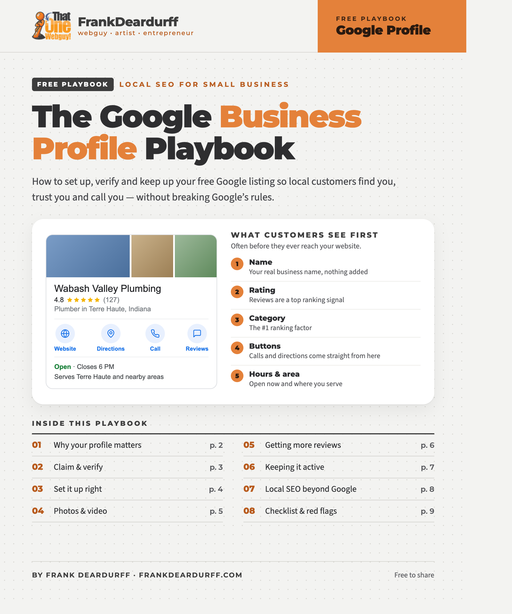 Cover of The Google Business Profile Playbook, a free guide